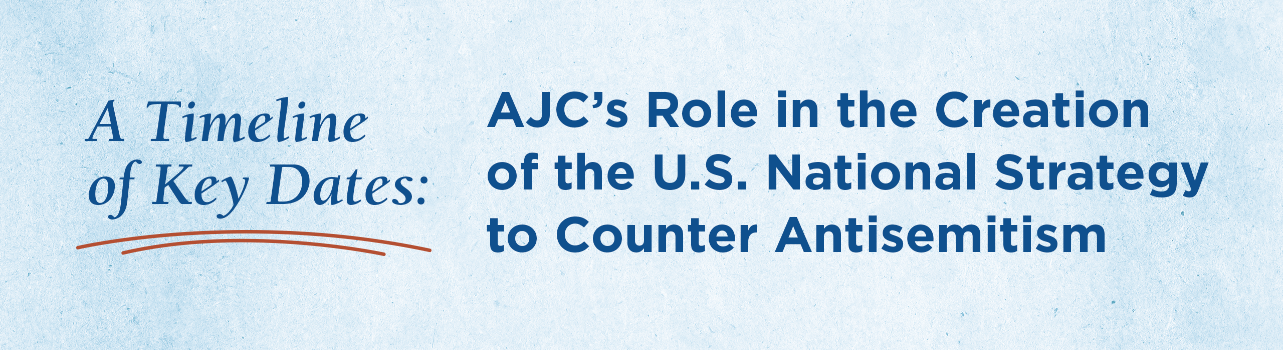 A Timeline of Key Dates - AJC's Role in the Creation of the U.S. National Strategy to Counter Antisemitism