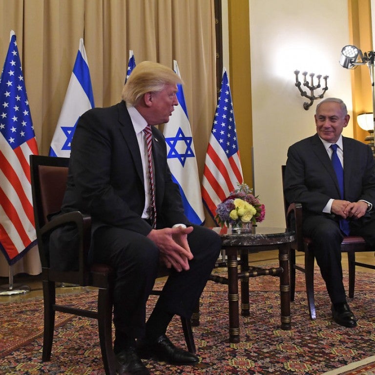 Photo of Donald Trump and Benjamin Netanyahu