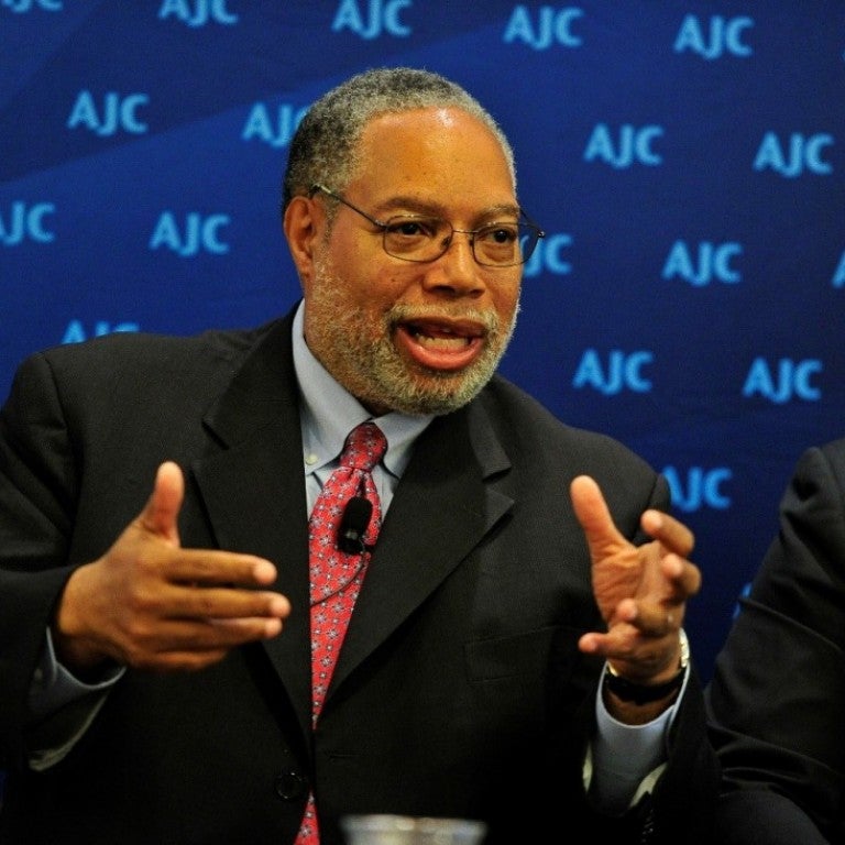 Photo of Lonnie Bunch speaking at AJC Global Forum