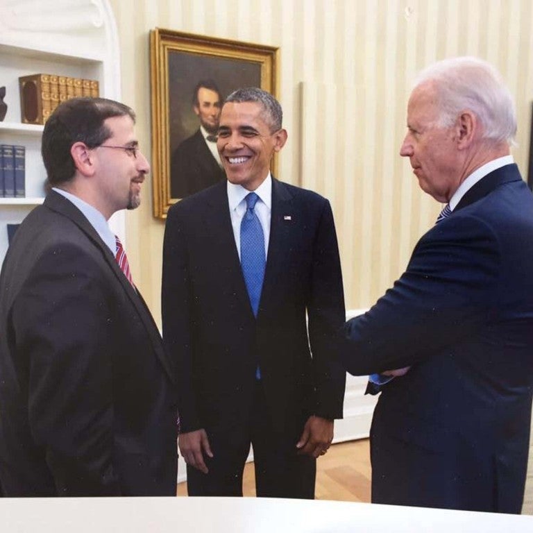 Ambassador Daniel Shapiro with Barack Obama and Joe Biden