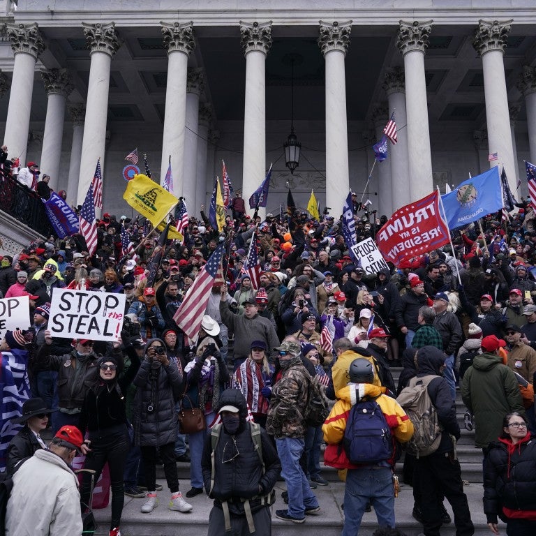 Rioters gather at the U.S. Capitol Building