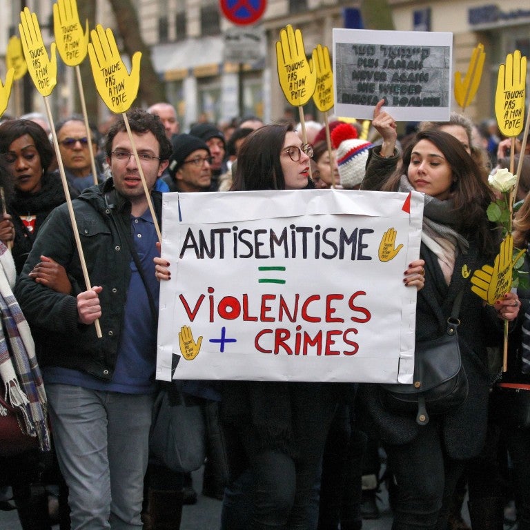 Rally against antisemitism in France