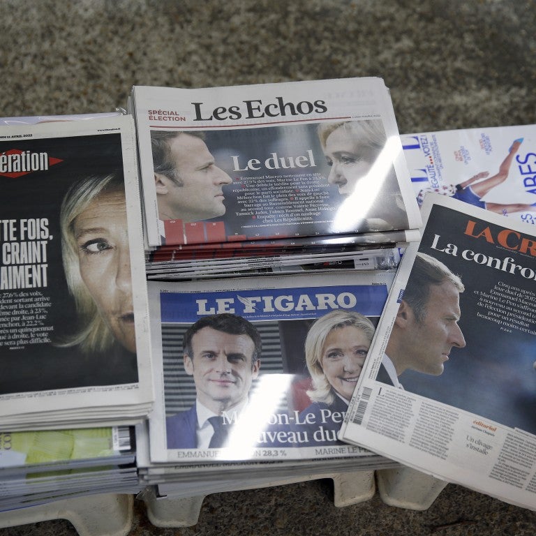 French newspapers about Macron and Le Pen presidential election