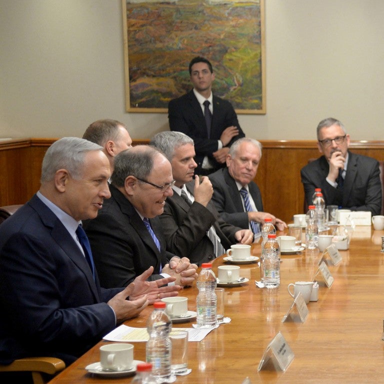 Photo of Brazilian government officials at the table with PM Netanyahu